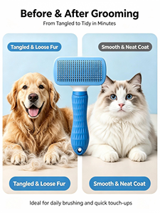 Non Slip <b>Pet</b> Hair Remover Comb <b>Brush</b> Rounded Pin Grooming Comb Non Slip Lightweight Easy Clean Grooming Tool for Dogs Cats - Product Image 5