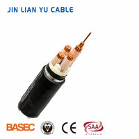 Câble basse tension blindé en fil d'acier avec conducteur en cuivre, isolation XLPE, gaine en PVC, modèle CU/XLPE/SWA, industriel, 0,6/1 KV
