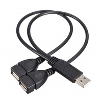 Dual USB 2.0 Stecker-zu-Buchse Y-Splitter-Adapter mit Nylon-Ummantelung für Daten- und Ladekabelverlängerung