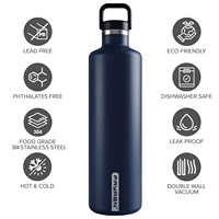 Bouteille d'eau en acier inoxydable à double isolation de haute qualité Bouteille d'eau froide et chaude avec logo Fiole thermique sous vide