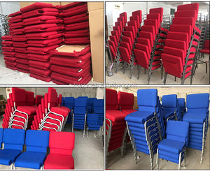 Atacado Barato Intertravamento Acochoado Auditório Cadeira Empilhável Metal para Conferência Igreja Jantar Farmhouse Outdoor Hotel Use - Product Image 4