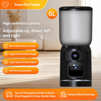 Distributeur automatique intelligent de nourriture pour animaux de compagnie 6L avec caméra, application WiFi, contrôle à distance, alimentation programmée, vision nocturne, distributeur de nourriture ABS pour chiens et chats