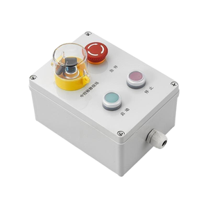 Boîtier de commande étanche IP65 en ABS avec interrupteur à clé 4 directions et bouton d'arrêt d'urgence, doté de deux boutons de protection, boîtier de boutons - Product Image 1