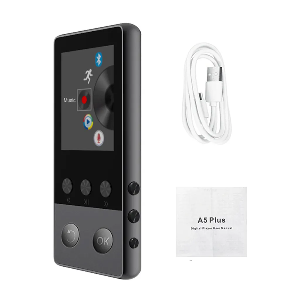 Pemutar musik Mp3 Mp4 Bluetooth 1.8 inci portabel, pemutaran Video Speaker bawaan, pemutar musik Mp3 Mp4 dengan Radio FM, buku elektronik perekam