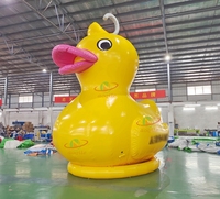 Canard gonflable géant jaune publicitaire (bâches PVC) certifié CE/TUV 4-6 pieds x 6-8 pieds pour la publicité en lac et sur terre