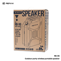 Altavoz para Fiestas al Aire Libre REMAX de 120 W, 120 Luces RGB, Bajos Potentes, BT 6.0, 4000 mAh, 12 Horas de Reproducción, Diseño de Bidón, Asa de Transporte