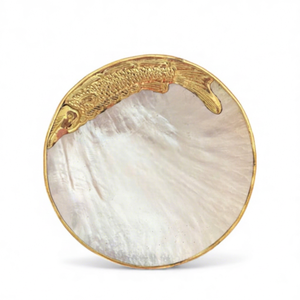 Assiette de service ronde de luxe en nacre pour la décoration de table gastronomique et la présentation élégante des aliments, provenant du Vietnam - Product Image 1