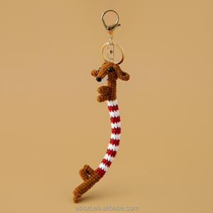 Pendentif en crochet fait main, motif Teckel, feuille de pomelo et ginseng, objet décoratif, fleur artificielle - Product Image 3