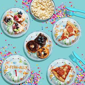 Paquete de platos de papel de eliminación de estilo moderno de 9 pulgadas CMYK 9 Tema para decoraciones de fiesta cumpleaños vacaciones - Product Image 4