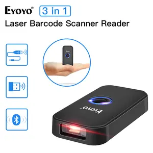 Eyoyo EY-009L USB 2.4G BT Connect Laser1DバーコードリーダーポータブルBluetoothAndroidバーコードスキャナー (図書館倉庫用)