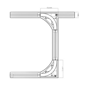 Curtain <b>Track</b> YL-50 Aluminum Alloy Curved Corner Joint Hidden Guide Rail for Hospital Infusion Wards - Product Image 1