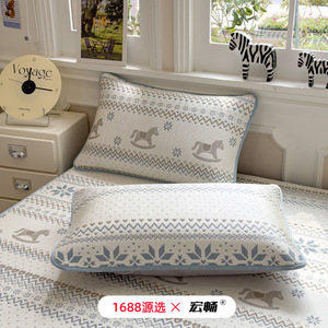 Cooling Ice <b>Silk</b> Mat Set 1.2m 1.5m 1.8m Rectangle Cartoon Pet Jacquard Thickened Soft For Dormitory Bedding - Product Image 3