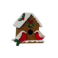 Broches de Noël mignonnes pour femmes et filles, épingles amusantes en bois et acrylique, clips pour pulls et robes, badges, bijoux de Noël, cadeaux