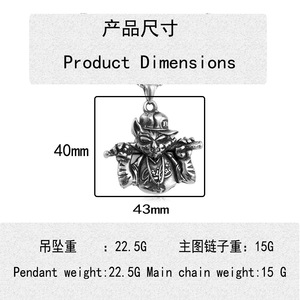 จี้รูปแมวสแตนเลสธีมสัตว์พังก์เรโทรสร้อยคอผู้ชายของขวัญ 231025 - Product Image 4