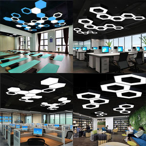 Luminaires de bureau LED ultra-lumineux, lustres pour gymnases, studios de danse, cafés internet, magasins - Construction en fer et PMMA, double usage - Product Image 4