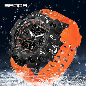 Reloj deportivo para exteriores SANDA 6126 para hombre, reloj de pulsera con pantalla dual LED digital y de cuarzo, reloj electrónico para hombre - Product Image 1