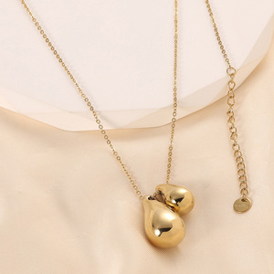 Collar Doble Lágrima Chapado en Oro de 18K, Cadena de Clavícula de Aleación de Zinc para Mujer, Joyería Elegante y Moderna para Uso Diario, Regalo - Product Image 5