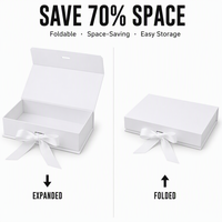 Boîte cadeau magnétique pliable en gros avec logo personnalisé, emballage en carton de luxe pour cosmétiques, bijoux, boîte rigide magnétique