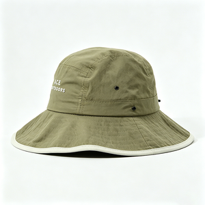 Sombrero de Pescador Verde Oliva de Secado Rápido, 100% Poliéster, con Borde Blanco, Bordado ACE OUTDOORS, Protección UV UPF50, Venta al Por Mayor - Product Image 6