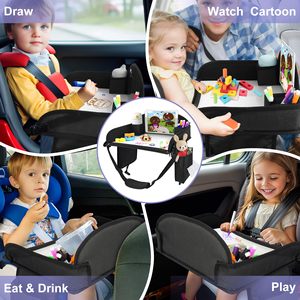 Muestra gratuita, organizador de asiento de coche de alta calidad, pizarra borrable, bandeja de viaje para niños pequeños, bandeja de almohada impermeable para comida y refrigerios, mesa para niños - Product Image 6