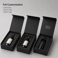Boîte cadeau noire mate pour vin, avec logo personnalisé, vernis UV sélectif, insert sécurisé pour whisky et spiritueux, emballage cadeau de fêtes, vente en gros