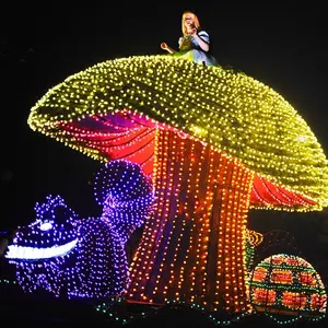 Hot sale holiday decoration IP65 Outdoor party garden decoration 3D acrylic mushroom motif light