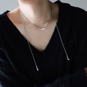 Nuevo Collar de Cadena Larga Estilo Punk de Moda, Collar Geométrico de Acero Inoxidable para Hombre y Mujer, Longitud Ajustable - Product Image 2