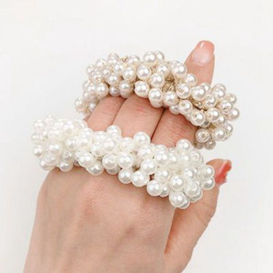 Koreanische Ins Mädchen Nachahmung Perle Perlen Wicklung hand gewebte Perle Kopf Seil einfarbig kleine frische Perle Haar Ring Damen
