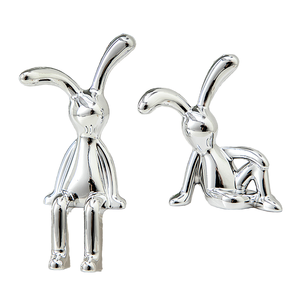 Conejo de Orejas Largas 3D DIY, Adorno PARA EL Hogar, Decoración de Consola de Aluminio, Chapado Pasable, Patrón Animal, Estilo Art Deco, Alta Calidad, 1 Unidad - Product Image 4