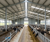 Structure en acier robuste pour l'aménagement d'ateliers modernes et de bâtiments agricoles préfabriqués en acier pour l'élevage de vaches laitières
