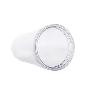 Plastic Double Wall Insulated Bpa-free Coffee Clear Tumblers With Lid And Large Diameter Straw Wholesale