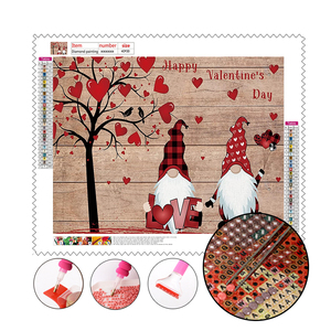 Ngày Valentine kim cương bức tranh độc đáo Quà Tặng 5D kim cương bức tranh vài Gnome <span class=keywords><strong>DIY</strong></span> sơn kim cương trên vải Set - Product Image 1