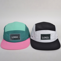 Gorra SnapBack personalizada de 5 paneles con agujero cortado con láser no estructurado para papá, gorra ligera para acampar, deportes, correr, campamento