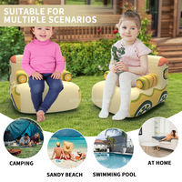 Canapé gonflable avec impression personnalisée voiture dessin animé pour enfants Fauteuil gonflable mignon créatif pour enfants Fauteuil gonflable simple