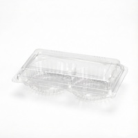 Conteneur en plastique PET transparent de qualité supérieure avec emballage à double compartiment pour 2 tartes aux œufs pour l'industrie alimentaire