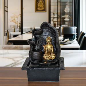 <span class=keywords><strong>Petite</strong></span> <span class=keywords><strong>fontaine</strong></span> d'eau <span class=keywords><strong>Bouddha</strong></span> par Ganesha pour table d'intérieur, faite à la main en résine polyrésine pour la décoration de la maison - Product Image 5