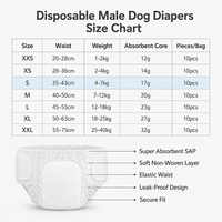 Bandes de protection ventrales jetables pour chiens mâles, douces, non tissées, anti-fuites, ajustables pour le voyage, marque privée, vente en gros