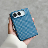 Étui pliable JOYPORODO V-K01 avec cadre avant creux, charnière à ouverture gauche, dos en fibre d'aramide, magnétique pour iPhone Duo