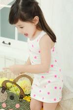 Vêtements pour enfants en gros, dernière collection d'été, robe courte décontractée sans manches avec imprimé étoiles pour filles, en provenance de Chine - Product Image 6