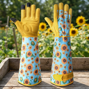 Gants de jardinage Lewei, gants de jardinier, gants de fermier, manches extra longues en cuir de vache, respirants, en cuir de chèvre, résistants aux épines, en cuir de rose - Product Image 4