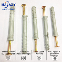 Malaxy Cheville d'expansion en nylon plastique avec vis autoperceuse pour fixation sur cloison sèche, béton et maçonnerie