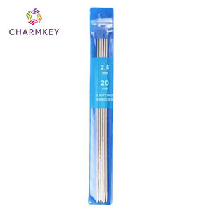 20cm 2-5.0MM Weave Chandail Aiguilles Kit Lisse En Acier Inoxydable Double Pointe Droite Aiguilles À Tricoter pour Chandail DIY Artisanat - Product Image 1