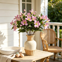 Großhandel Künstliche Alstroemeria Peruanische Lilie Seidenblumenstrauß für Floristen Hochzeitsvasen-Arrangement Tischdekoration Heimdekoration