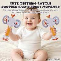Fabricant de jouets en peluche pour bébés sur mesure, mini-éléphant en peluche à grandes oreilles, jeux sensoriels pour tout-petits avec poignée
