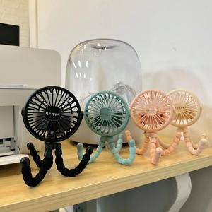 Ventilador para cochecito de bebé, ventiladores pequeños plegables USB recargables, miniventilador silencioso para mesa, enfriador para exteriores - Product Image 5