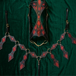 Ensemble de bride et de collier de poitrine western professionnel en cuir véritable pour l'équitation de ranch, de trail et de compétition - Product Image 5