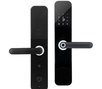 Cerradura inteligente de puerta de entrada de huellas dactilares semiautomática electrónica de seguridad con manija cerradura de puerta de vidrio inteligente cerradura de puerta eléctrica inteligente