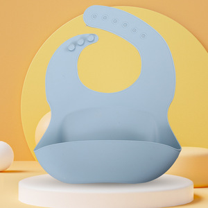 Bavaglino in Silicone Personalizzabile di Alta Qualità per Neonati, Bavaglini in Mussola di Design con Raccogli-Salatini, Servizio OEM Disponibile - Product Image 3
