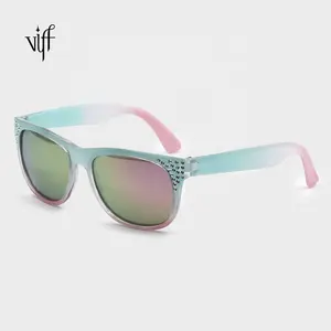 VIFF时尚儿童太阳镜女婴眼镜HPK13304可爱粉色儿童太阳镜带铆钉2021