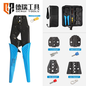 Derui Tools HS-30J Portable Crimping <b>Pliers</b> <b>Set</b> For Terminals Industrial Grade Front Entry High Carbon Steel - Product Image 2